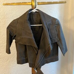 Rick Owens Green/Grey Leather Jacket
